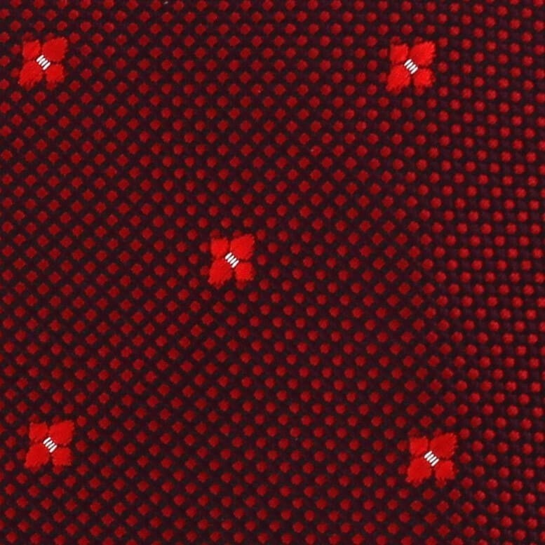 Corbata Estrecha Cruces y Puntos Roja