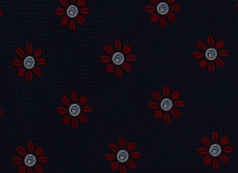 Corbata Flores Azul Oscuro