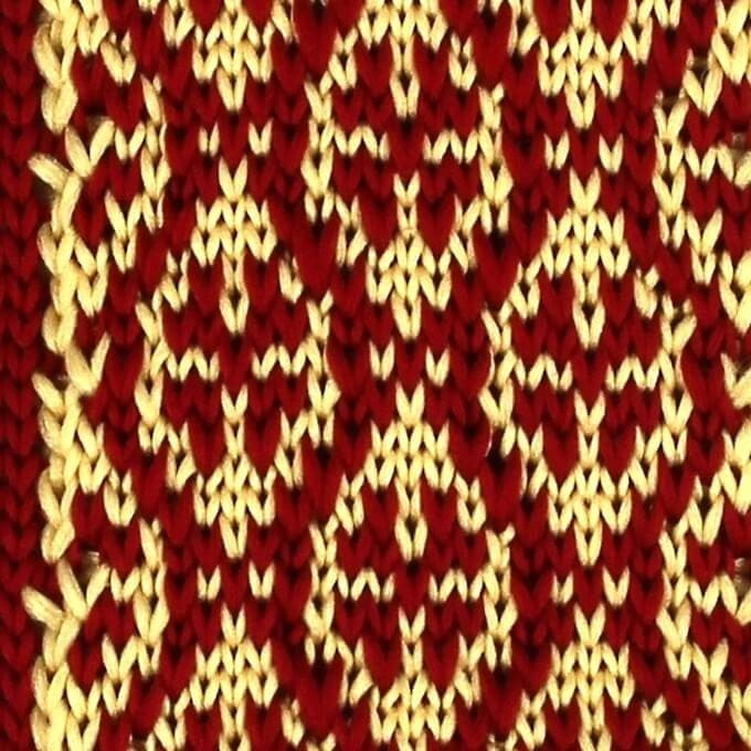 Corbata Punto Estampada Roja y Dorada