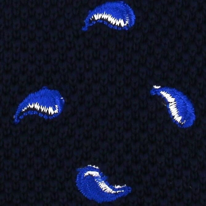 Corbata Punto Paisley Azul Oscuro