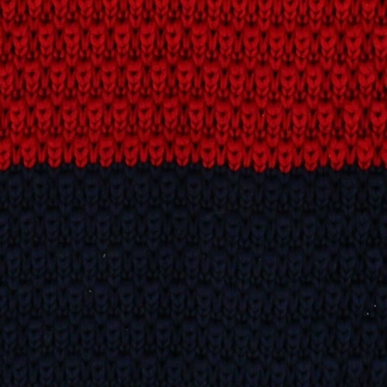 Corbata Punto Rayas Roja y Azul Oscuro