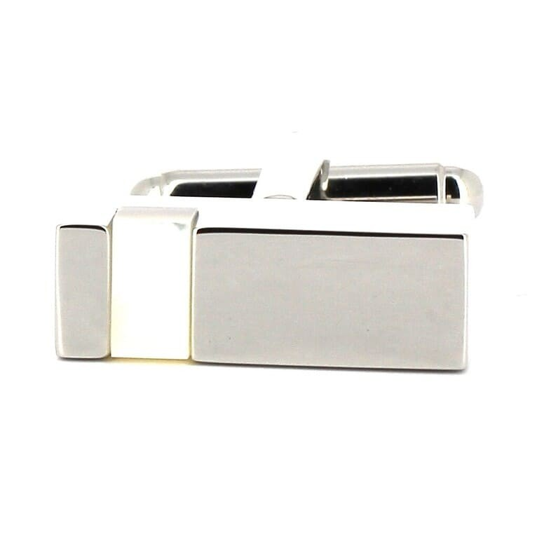 Gemelos Cubos Rectangulares Plateados