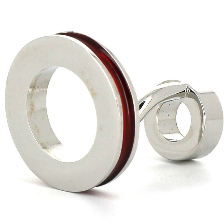 Gemelos Esmaltados Doble Bola Rojos