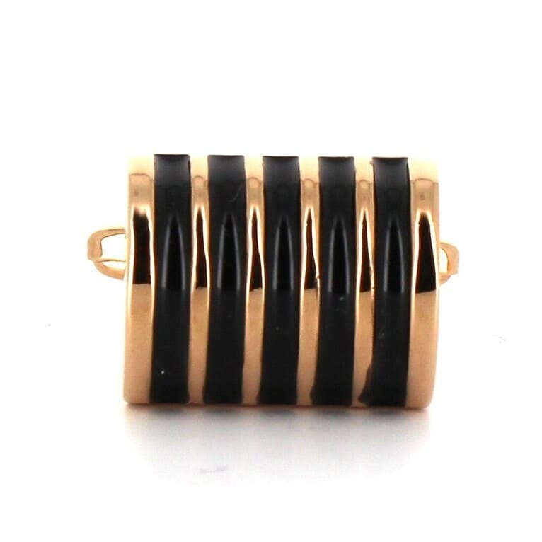 Gemelos Esmaltados Dorados y Negros