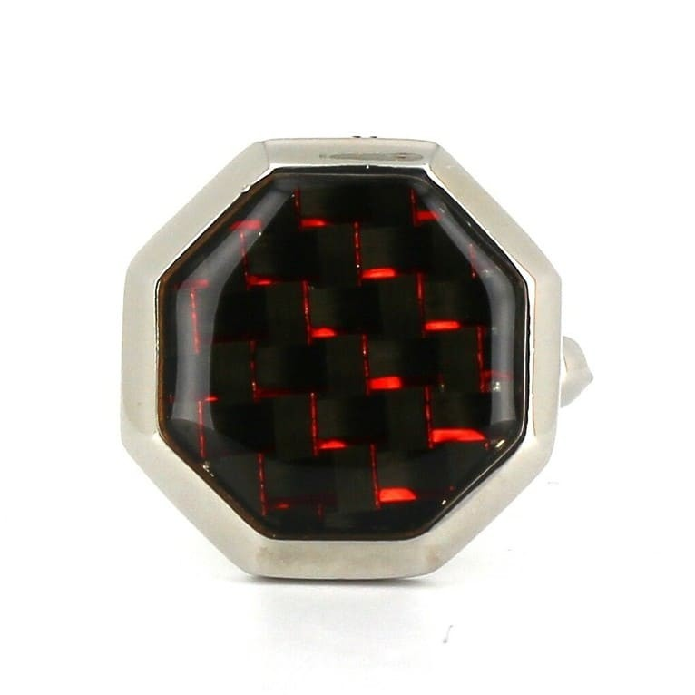 Gemelos Esmaltados Octogonales Rojos y Negros