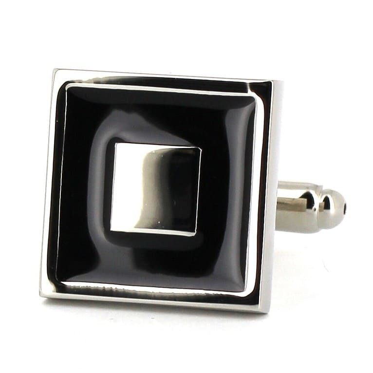 Gemelos Esmaltados Plateado y Negro VII