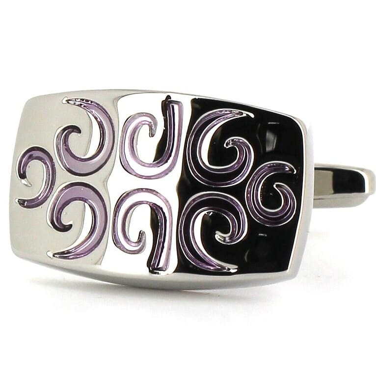 Gemelos Esmaltados Plateados y Lilas