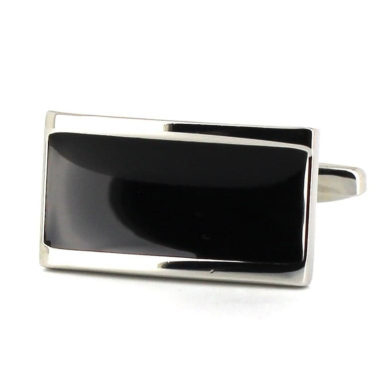 Gemelos Esmaltados Plateados y Negros X