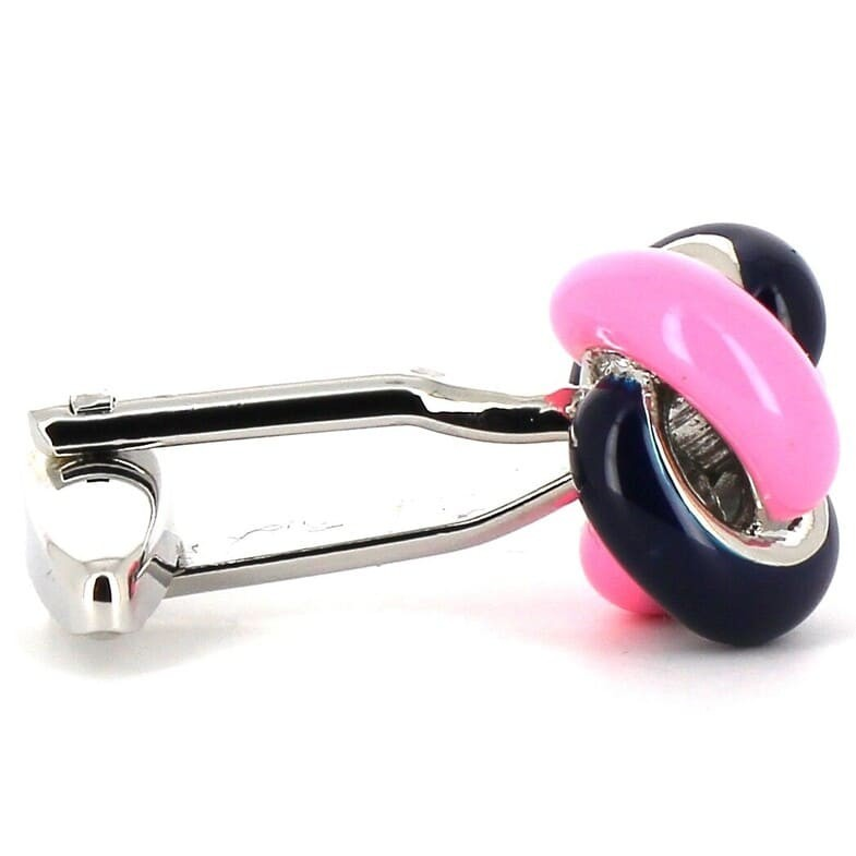 Gemelos Nudos Azul Marino y Rosa
