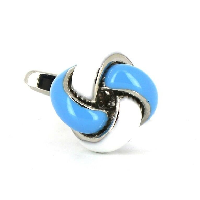 Gemelos Nudos Azul y Blanco
