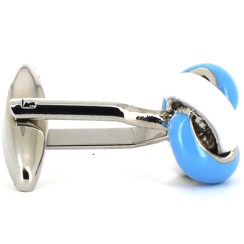 Gemelos Nudos Azul y Blanco