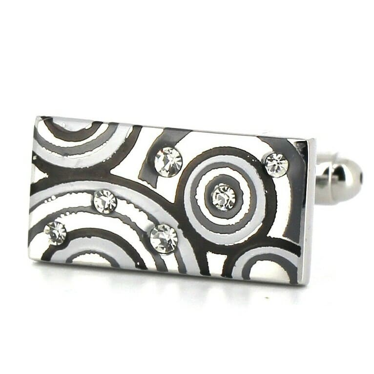 Gemelos Rectangulares con Brillantes