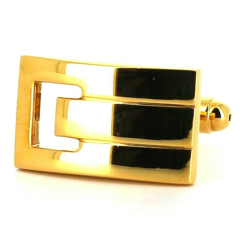 Gemelos Rectangulares Dorados