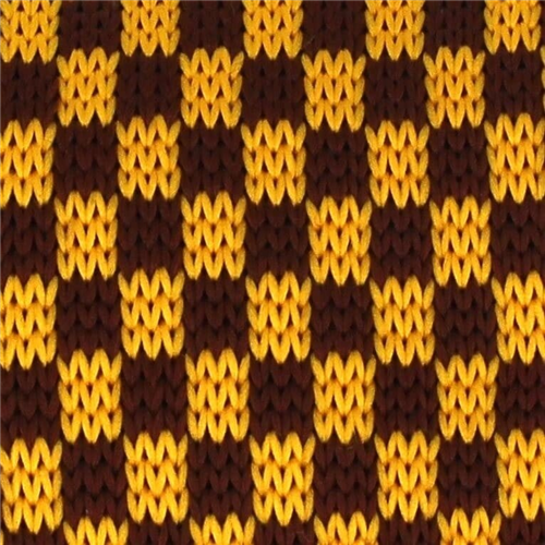 Corbata Punto Cuadros Dorada y Marrón