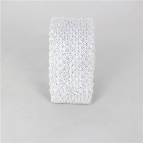 Corbata Punto Lisa Ondas Blanca