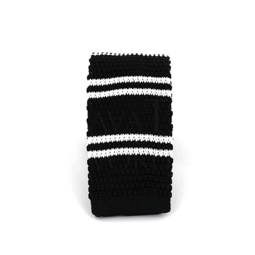 Corbata Punto Rayas Finas Negra