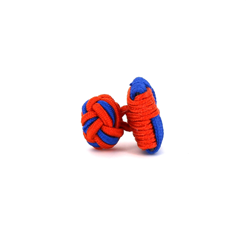 Gemelos Cuadrado Naranja y Azul Marino