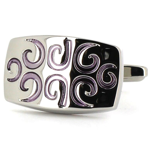 Gemelos Esmaltados Plateados y Lilas