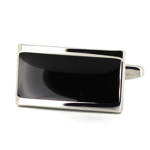Gemelos Esmaltados Plateados y Negros X