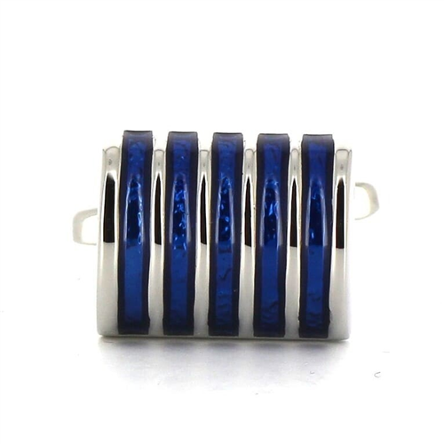 Gemelos Esmaltados Rayas Azules