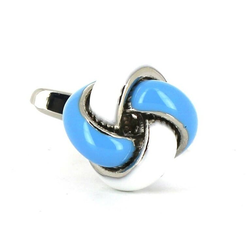 Gemelos Nudos Azul y Blanco