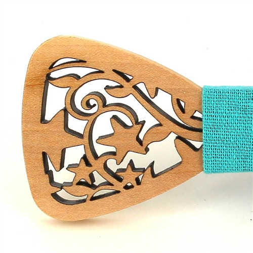 Pajarita Madera Hueca con Diseños