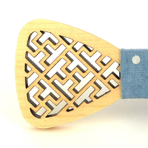 Pajarita Madera Hueca con Diseños