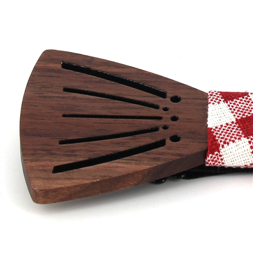 Pajarita Madera Hueca Rayas