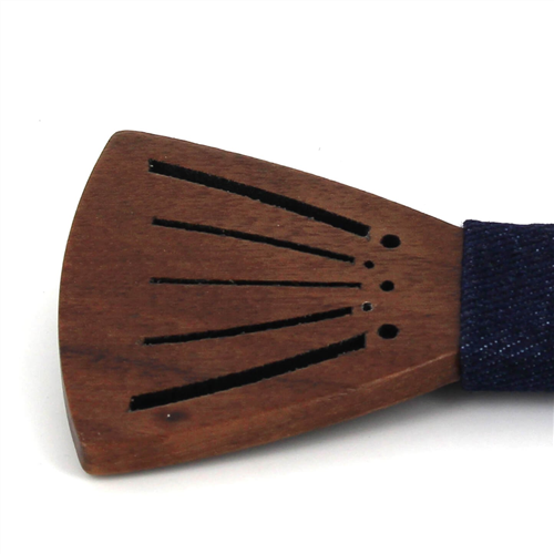 Pajarita Madera Hueca Rayas