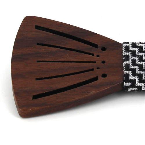 Pajarita Madera Hueca Rayas