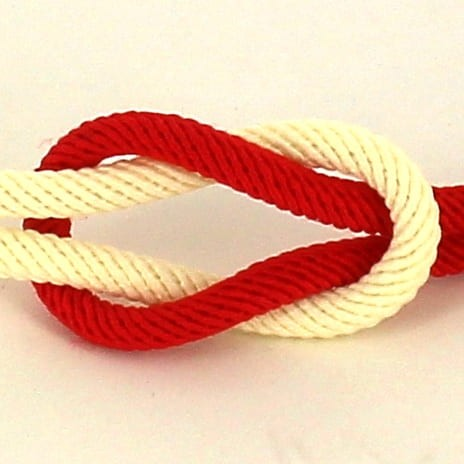 Pulsera Nudo Blanco y Rojo