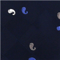 Corbata Estrecha Paisley Azul Oscuro