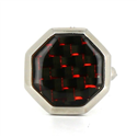 Gemelos Esmaltados Octogonales Rojos y Negros