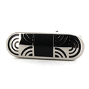 Gemelos Esmaltados Plateado y Negro X