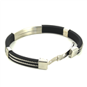 Pulsera con Cordaje de Acero y Caucho Negro I