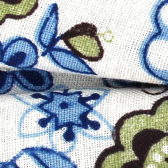 Pajarita Flores Blanca y Azul