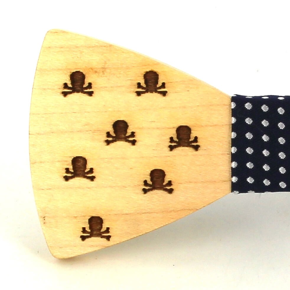 Pajarita Madera Calaveras