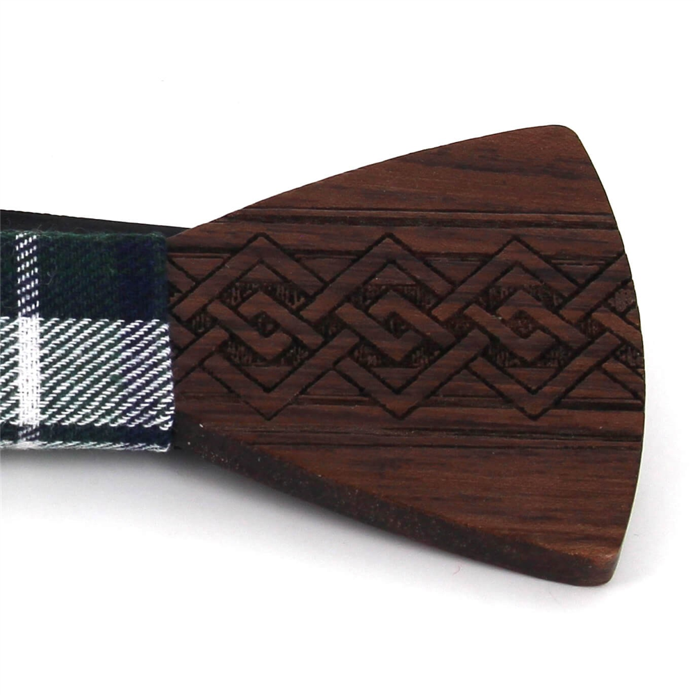 Pajarita Madera Grabado Entrelazado
