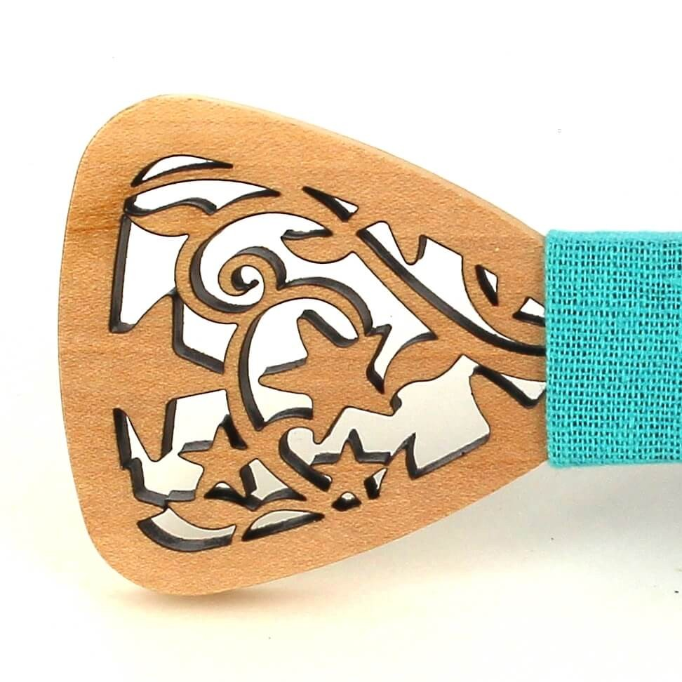 Pajarita Madera Hueca con Diseños