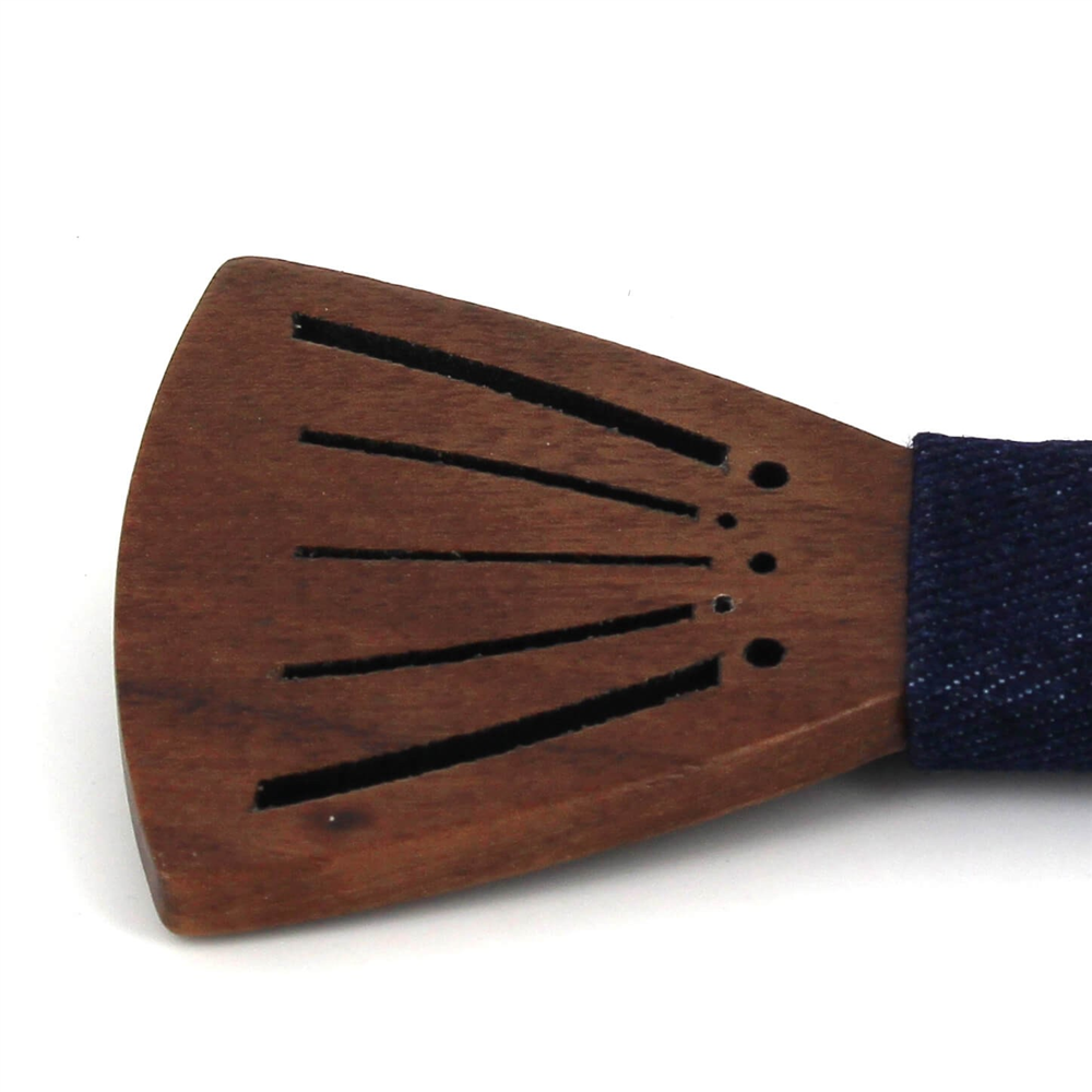 Pajarita Madera Hueca Rayas