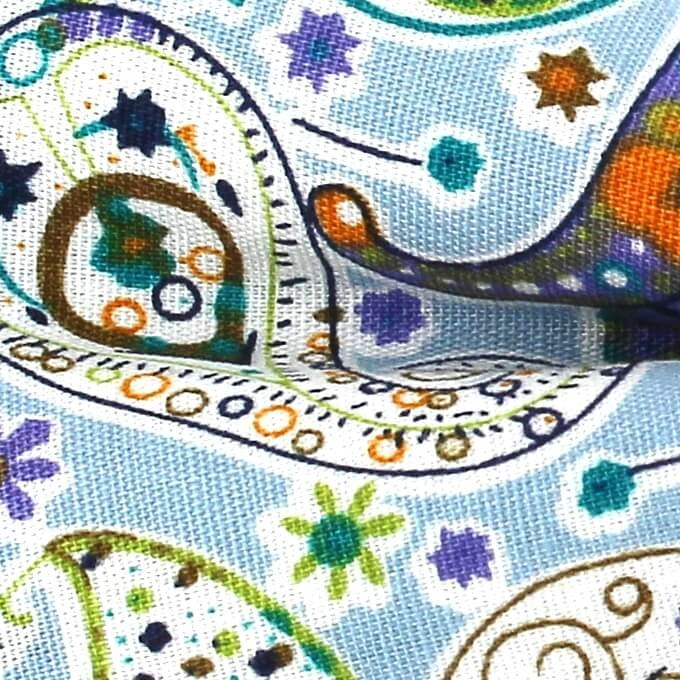 Pajarita Paisley Celeste y Verde