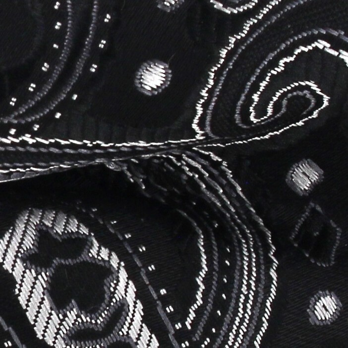 Pajarita Paisley Negra y Plata
