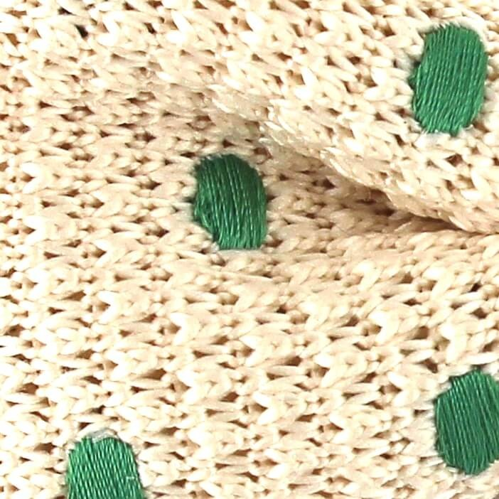 Pajarita Punto Beige Lunares Verdes