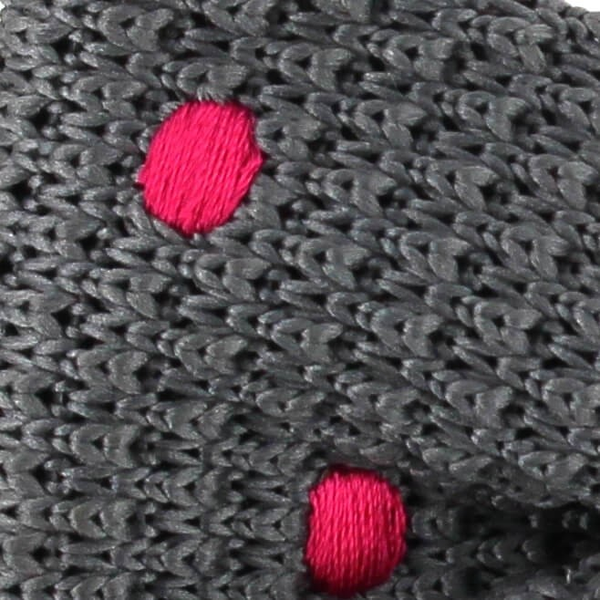 Pajarita Punto Gris Lunares Magenta