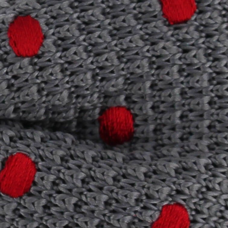 Pajarita Punto Gris Lunares Rojos