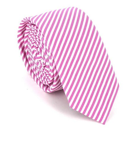 Krawatte mit weißen und rosa Streifen