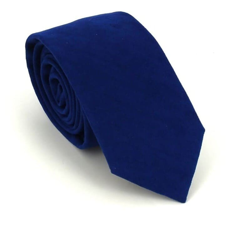 Schmale Wildleder Krawatte in Blau
