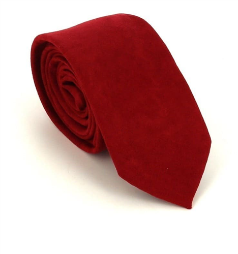 Schmale Rote Wildleder Krawatte