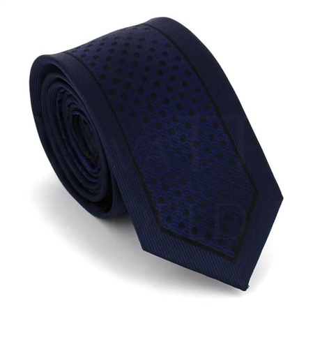Schmale Krawatte in Marineblau und Schwarz