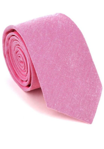 Schmale Einfarbige Krawatte in Rosa